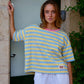 Damen T-Shirt gestreift 'Nunu' blau/gelb