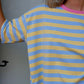 Damen T-Shirt gestreift 'Nunu' blau/gelb