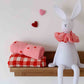 Mini Haargummi mit Herzmuster flamingo