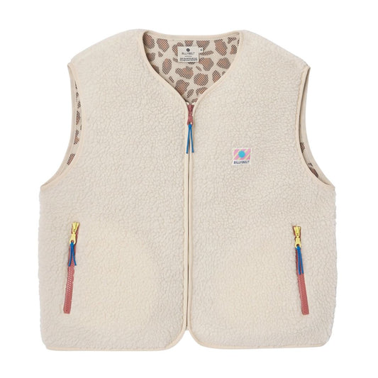 Damen Weste aus Sherpa-Fleece mit Reißverschluss ärmellos beige