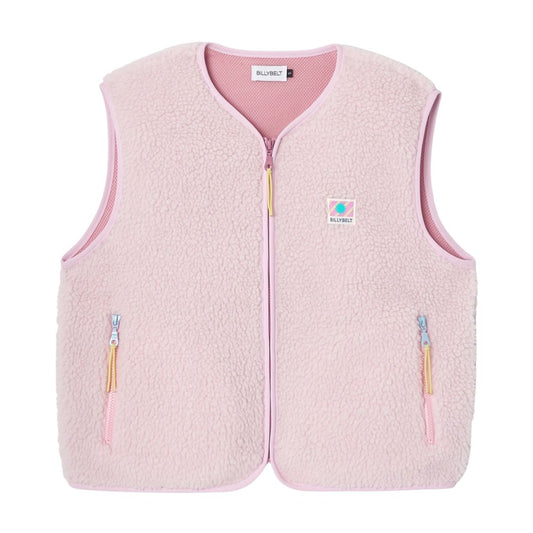 Damen Weste aus Sherpa-Fleece mit Reißverschluss ärmellos rosa