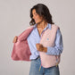 Damen Weste aus Sherpa-Fleece mit Reißverschluss ärmellos rosa