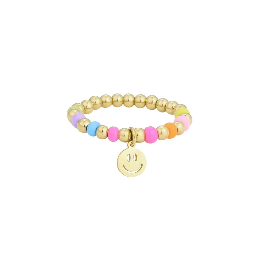 Elastischer Damen Ring  Smiley Face Anhänger