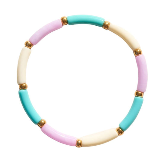 Damen Armband 'Aello' lila/türkis/ecru