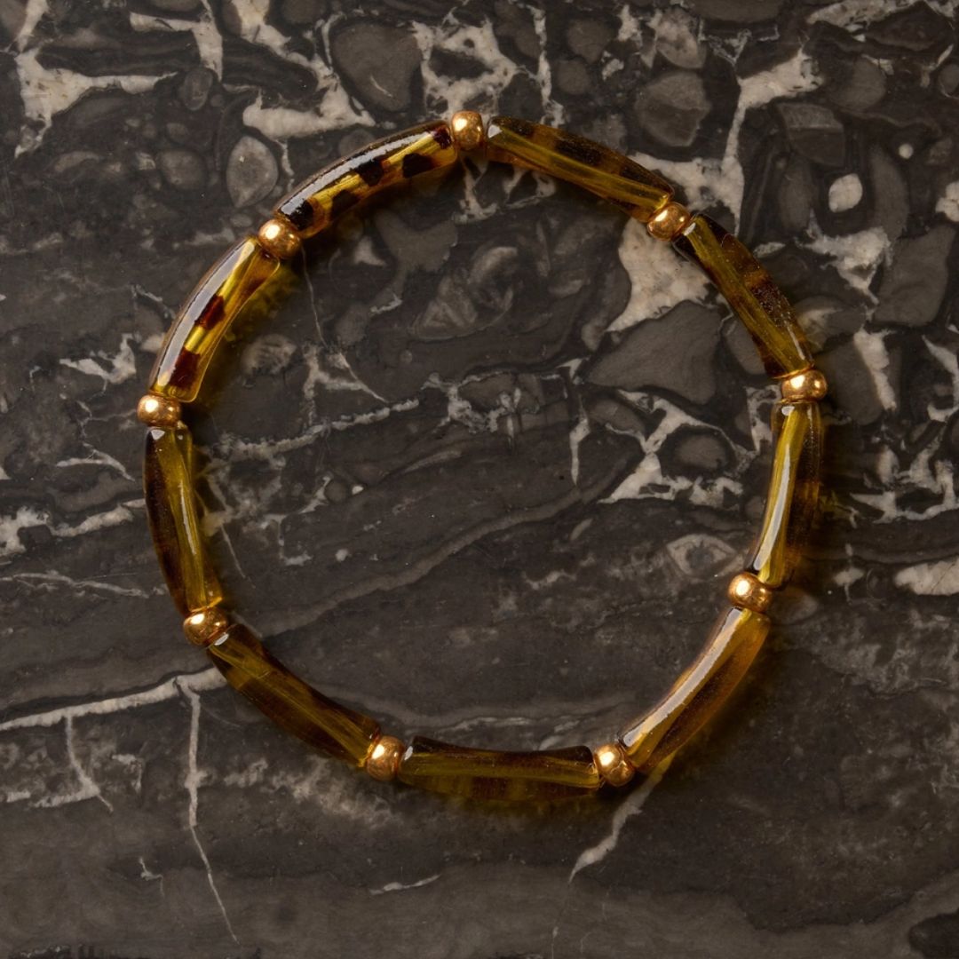 Damen Armband 'Aello' gold/bernstein/schildpatt