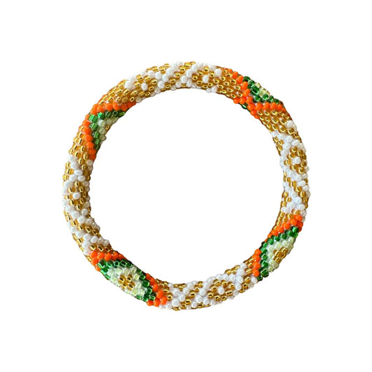 Nepalesisches Damen Armband gold/grün/orange
