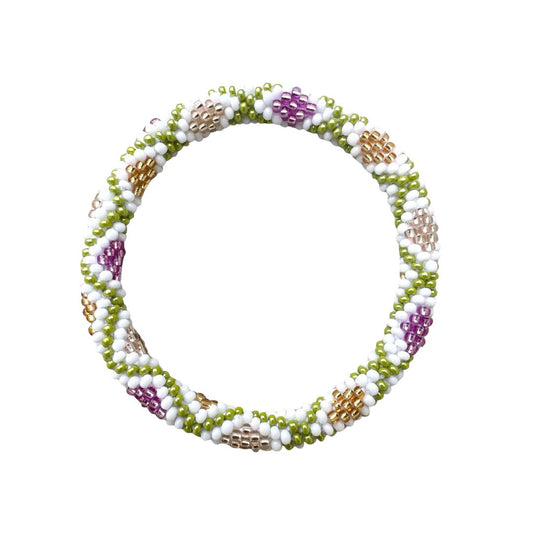 Nepalesisches Damen Armband weiß/grün