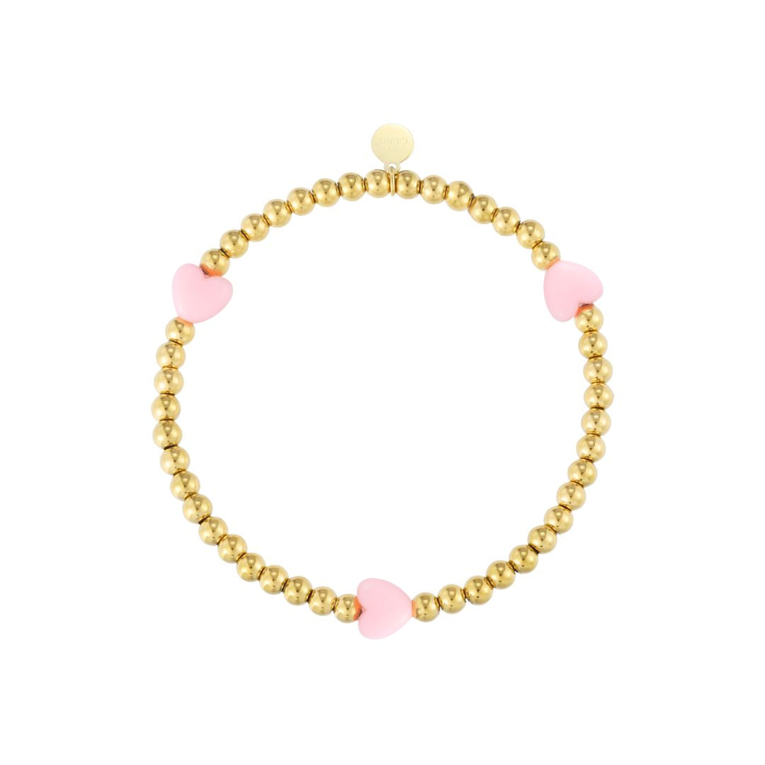 Damen Armband gold herzförmig rosa