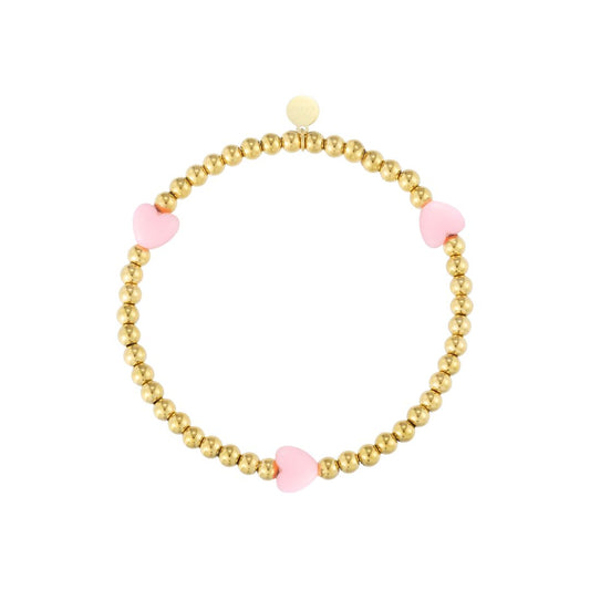 Damen Armband gold herzförmig rosa