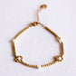 Damen Armband mit Perlen und Gänseblümchen gold