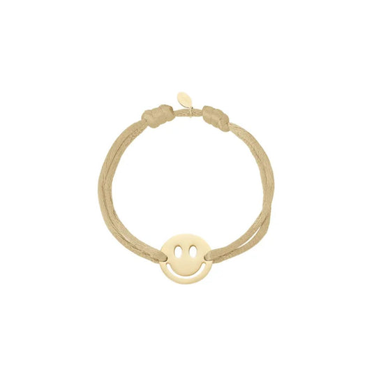 Satin Armband beige mit Smiley