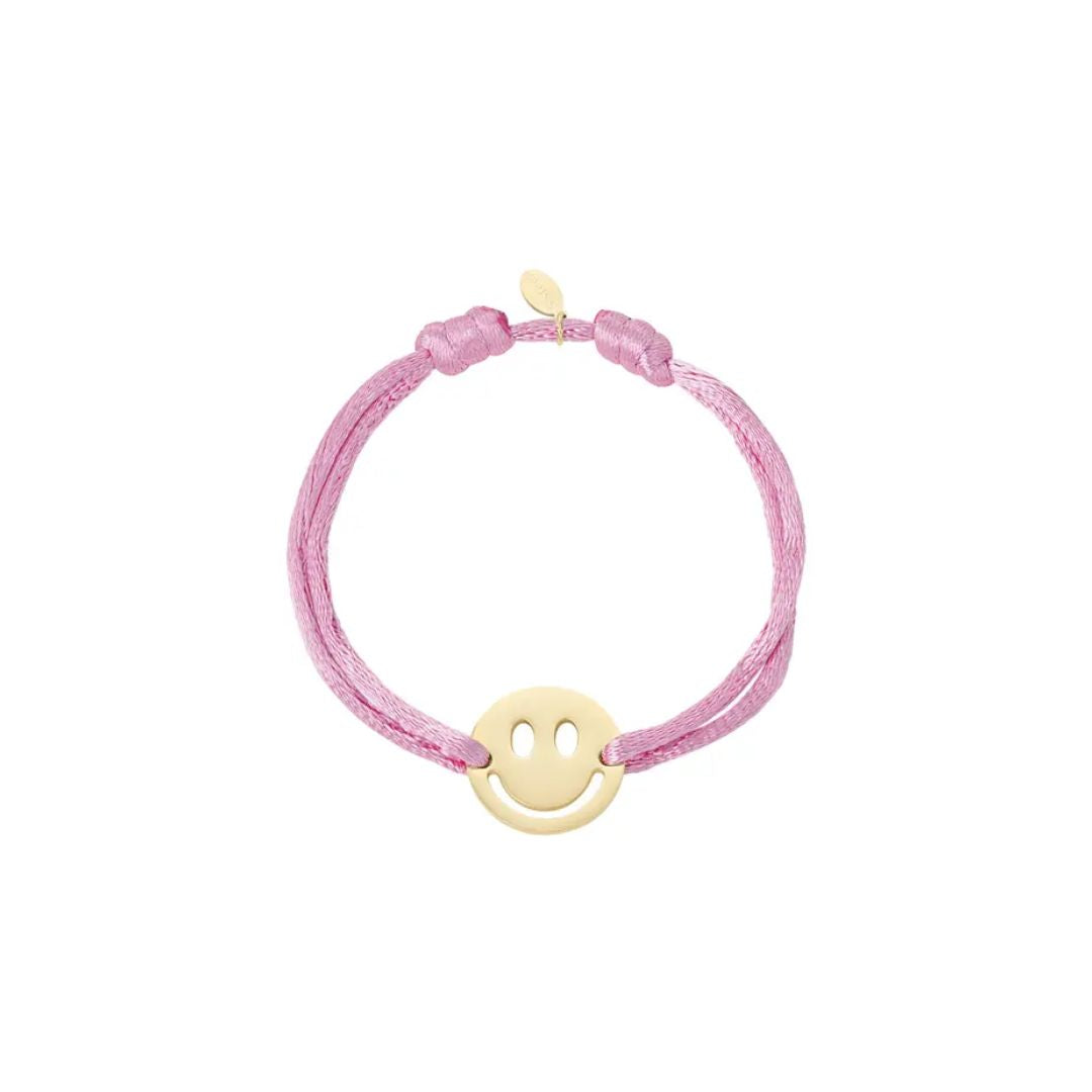 Satin Armband purple mit Smiley