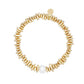 Elastisches Damen Armband aus Hematite 'Pearl' gold