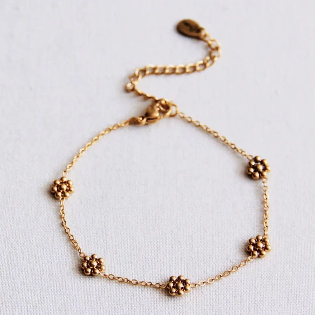 Damen Armband 'Gänseblümchen Design' gold