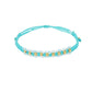 Damen Armband geflochten mit Blumen - blau/gold