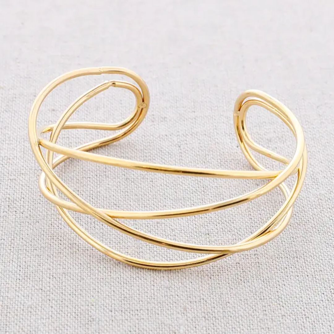 Damen Armband mit 4 Streifen gold