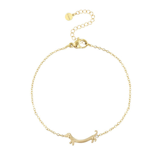 Damen Armband  mit Dackelanhänger gold