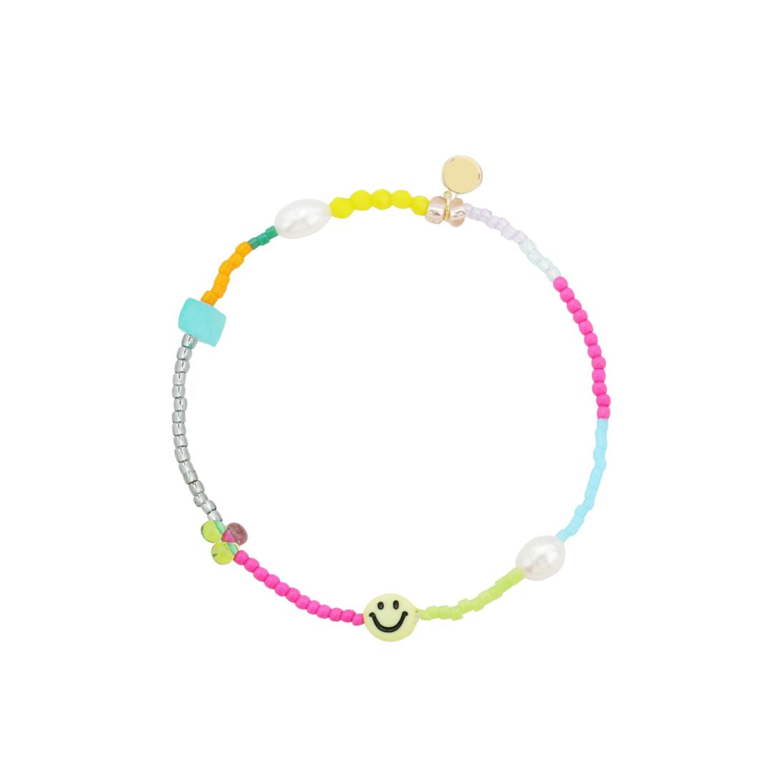 Armband mit Glasperlen und Smiley Var2