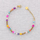 Damen Armband mit quadratischen Perlen und Steinen pastell