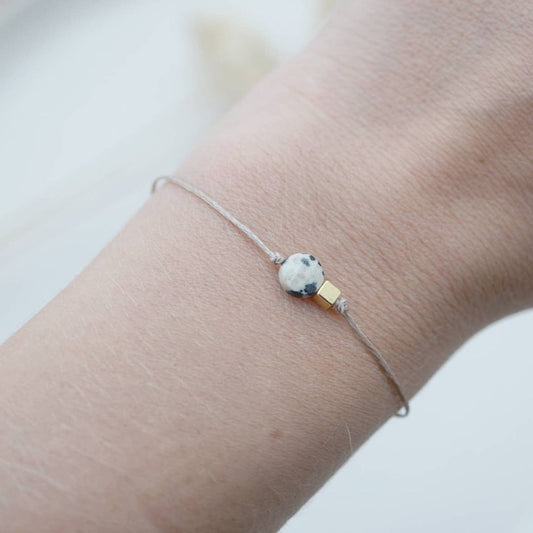 Damen Armband 'Dalmatiner' mit goldfarbenem Quader