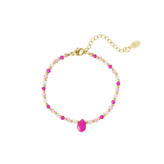 Damen Armband mit Tropfenanhänger fuchsia