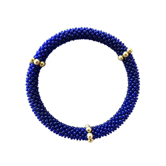 Nepalesisches Damen Armband 'Signature' royalblau