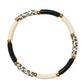 Damen Armband 'Aello' schwarz/ecru/Leopardenmuster