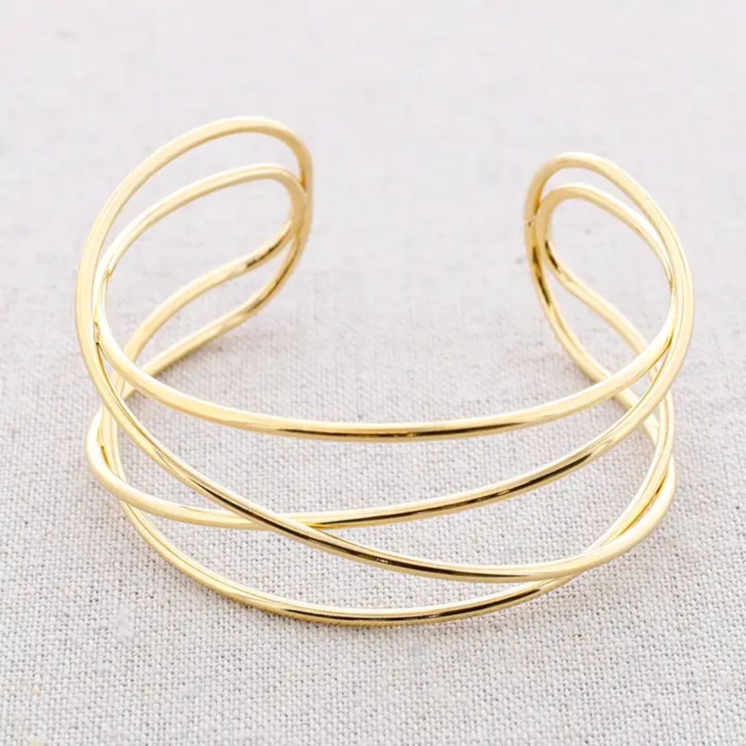 Damen Armband mit 4 Streifen gold
