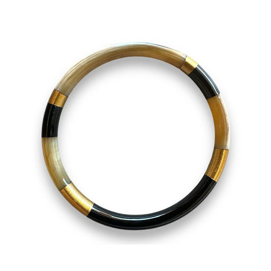 Lackierter Damen Armreif schwarz/gold handgefertigt