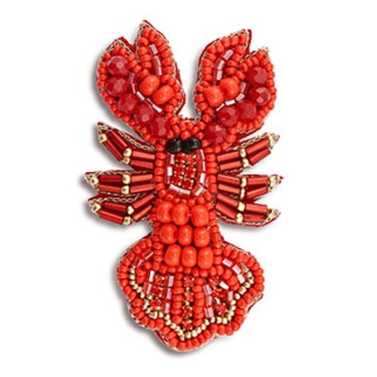 Damen Brosche Krebs' rot/gold