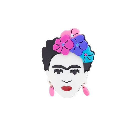 Damen Brosche 'Frida' blau/pink