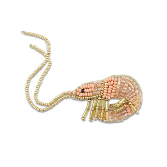 Brosche 'Garnele' aprikose/gold
