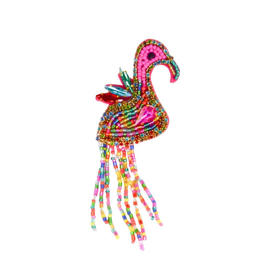 Brosche 'Paradiesvogel' colorful