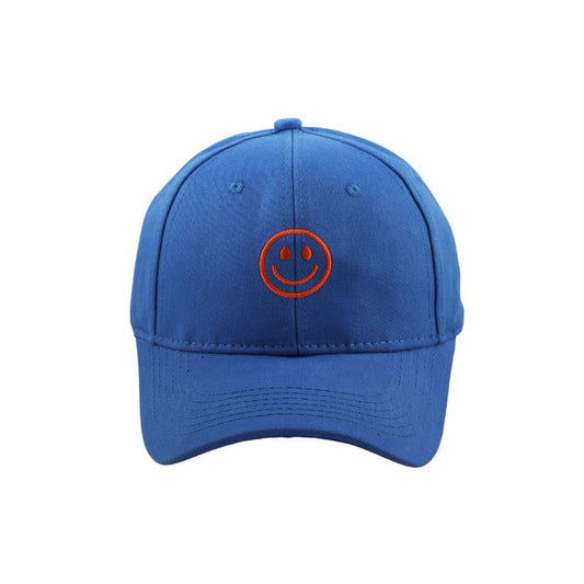 Damen Cap blau mit Smileystickerei orange