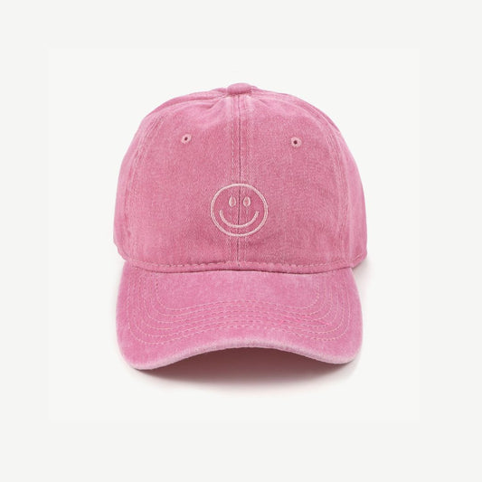 Damen Cap rosa mit Smileystickerei