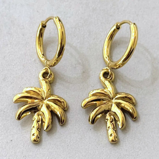 Damen Creolen 'Palmen' gold