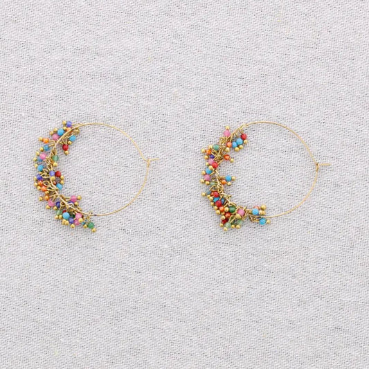 Damen Creolen 'Stone Hoop' multicolor