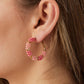 Damen Creolen 'Perlen der Freude' fuchsia/gold