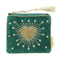 Perlen-Etui 'Heart and Stars' dunkelgrün/gold