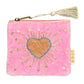 Perlen-Etui 'Heart and Stars' rosa/gold