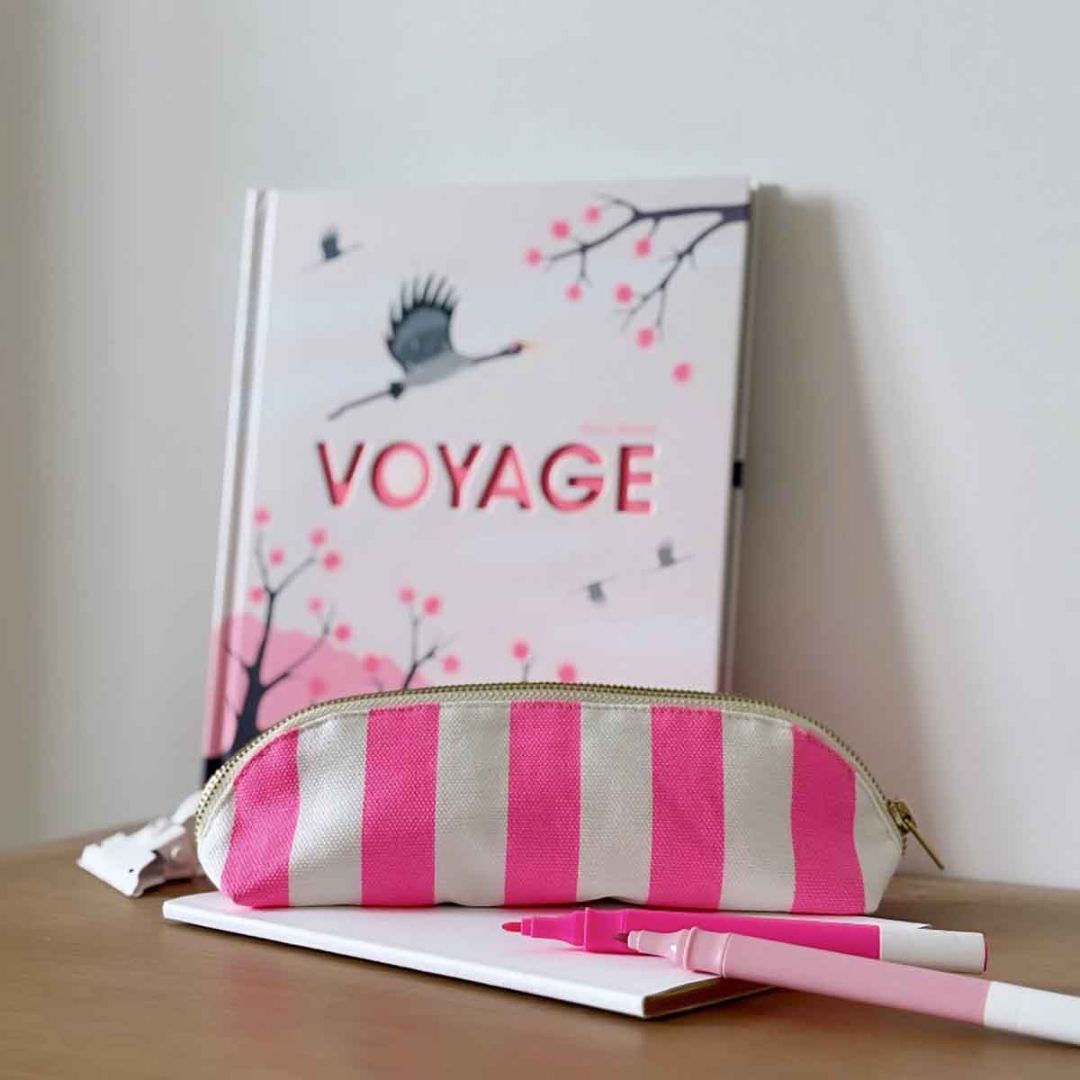Etui 'Gaston Streifen Neonpink'