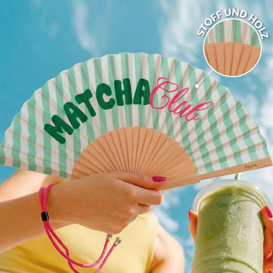 Damen Handfächer „Matcha Club“