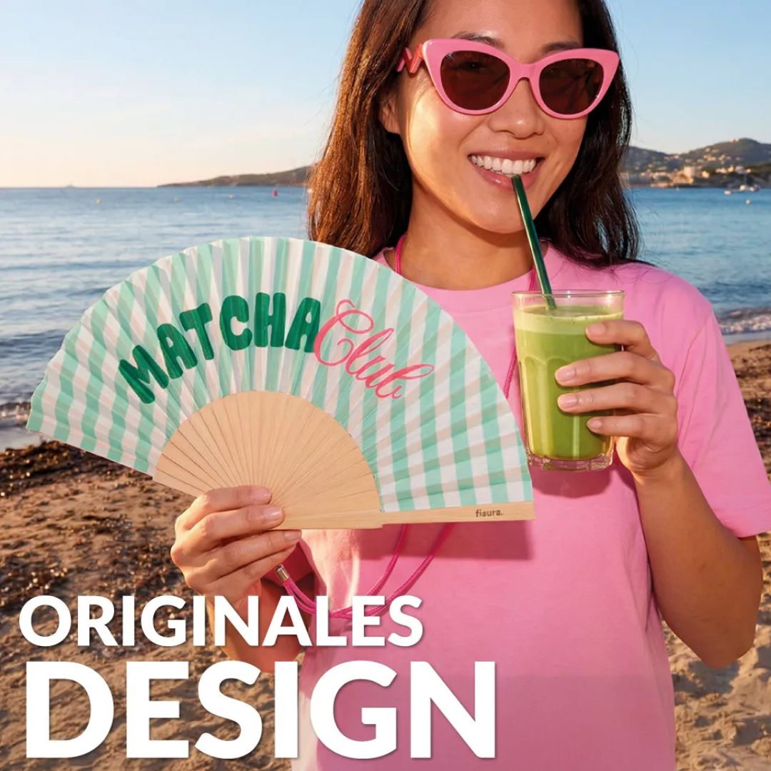Damen Handfächer „Matcha Club“