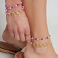 Armband und Fußkettchen mit Strand-Flair - Grün/Goldfarbe