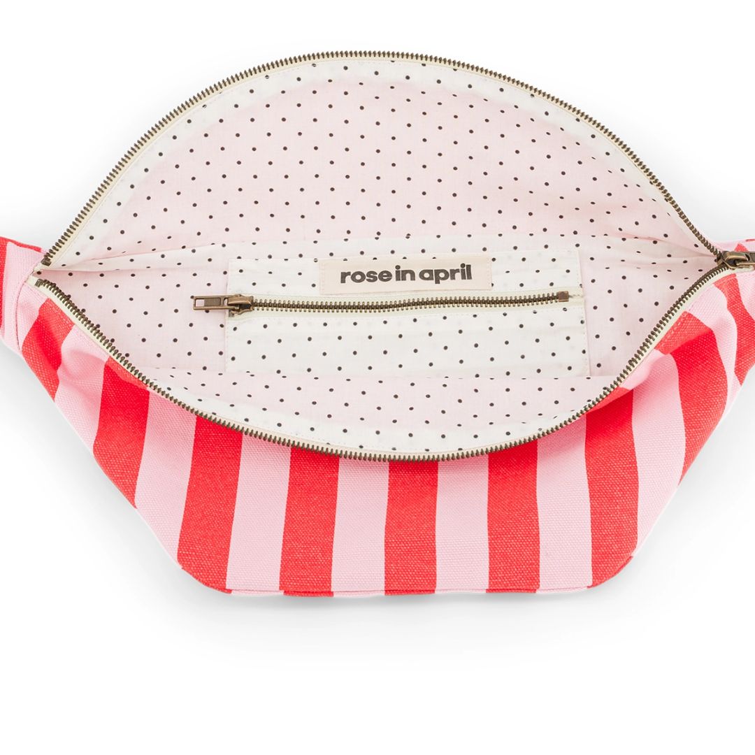 Damen Gürteltasche Streifen in tomate/candy pink
