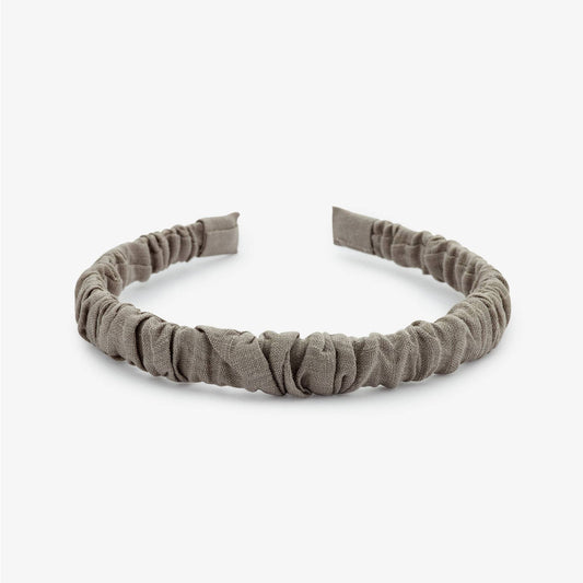 Damen Stirnband  aus Leinen taupe