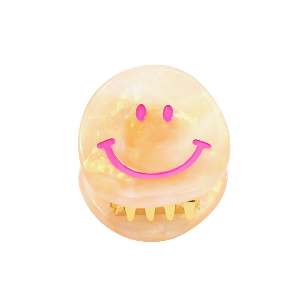 Damen Haarklammer Smiley cream