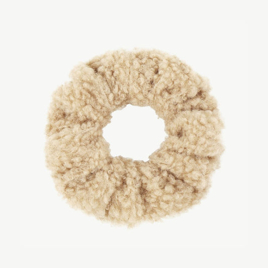 Damen Haargummi Plüsch Scrunchie beige