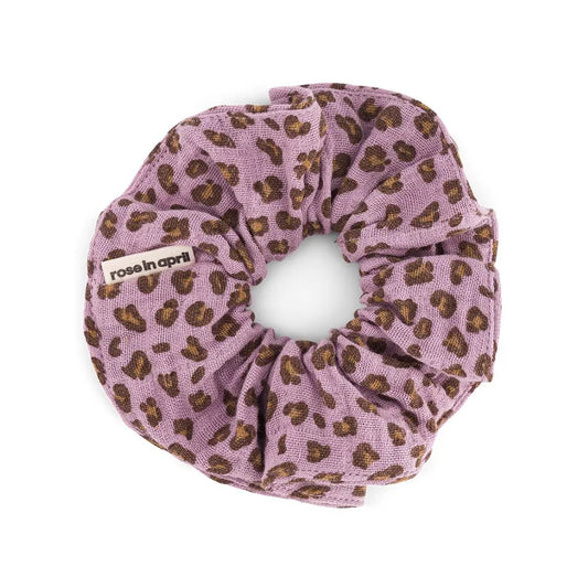 Mini Haargummi mit Leopardenmuster lila
