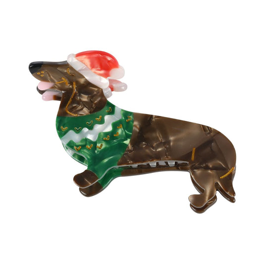 Damen Haarklammer 'Weihnachts-Dackel'
